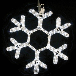 Гирлянда MOTIF Snowflake DELUX 40см  (Мотив Снежинка) LED белый